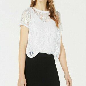 Bar III Womens Size XS Short Sleeve Burnout Snakes